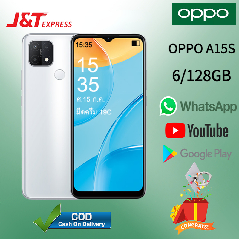 ในสต็อก OPPO A15S โทรศัพท์ใหม่ (ของแท้ 100%) RAM 8G ROM 256GB รับประกัน 1 ปีฟรีอุปกรณ์เสริมครบชุด