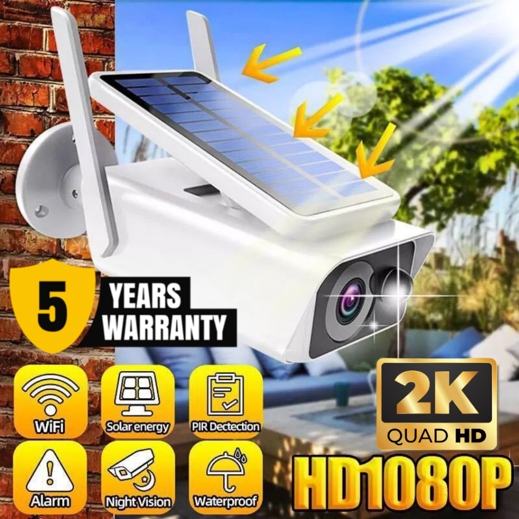 ?โปรโมชั่นส่วนลดปีใหม่?Solar Waterproof CCTV Q1กล้องวงจรปิดพลังงานแสงอาทิตย์ 2K HD ทํางานตลอด 24 ชั่วโมง(รับประกัน 5 ปี)