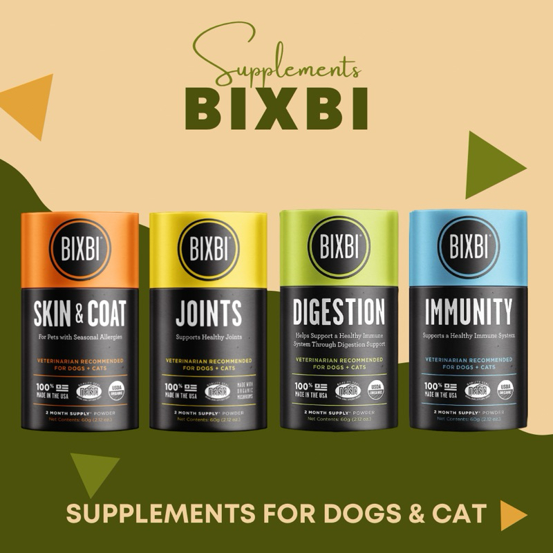 อาหารเสริมสุนัขและแมว Bixbi - Organic Superfood Supplements (60g.)