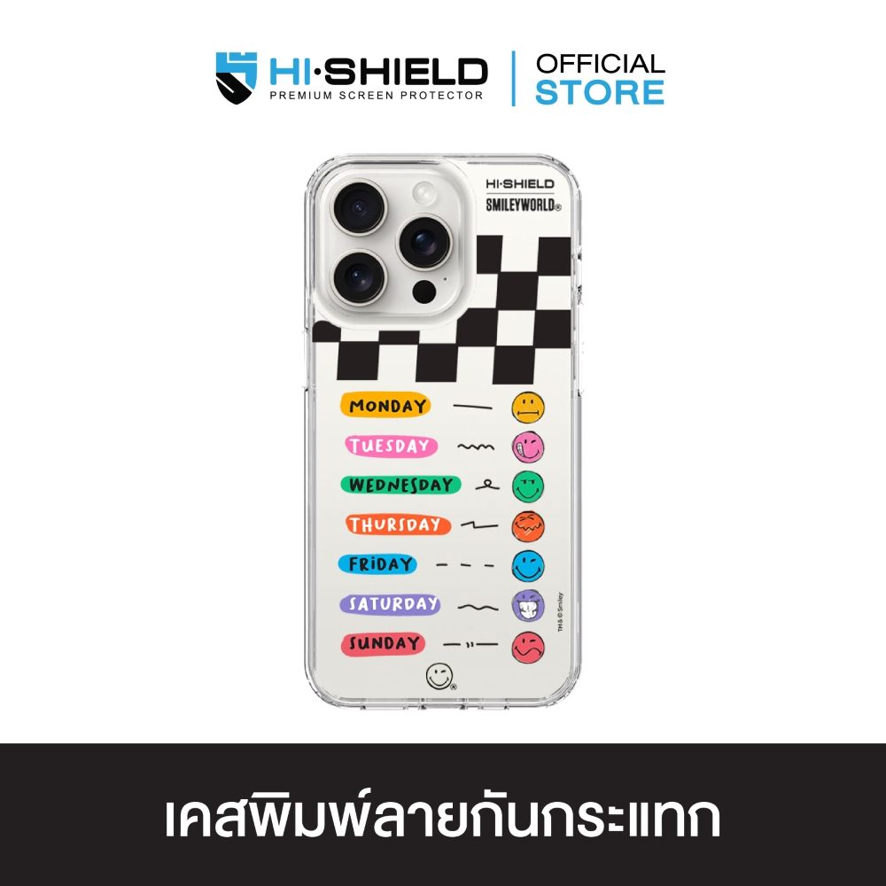 HI-SHIELD Stylish เคสใสกันกระแทก iPhone รุ่น Everyday Smiley [เคส iPhone16 , iPhone15 , iPhone 14 , iPhone 13]