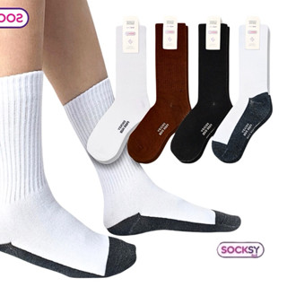 ถุงเท้านักเรียนข้อยาว หนานุ่มใส่สบาย แพ็ค12คู่ socksyสินค้าไ…