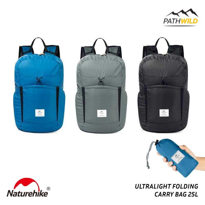 NATUREHIKE ULTRALIGHT FOLDING CARRY BAG 25L กระเป๋าเดย์แพ็คขนาด 25 ลิตร น้ำหนักเ