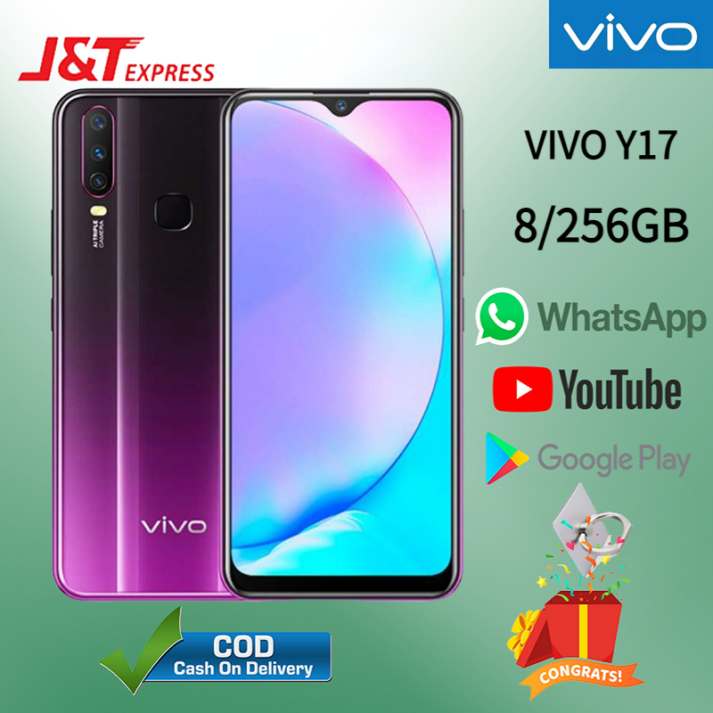 ในสต็อก VIVO Y17 โทรศัพท์ใหม่ (ของแท้ 100%) RAM 8Gb ROM 256GB รับประกัน 1 ปีฟรีอุปกรณ์เสริมครบชุด