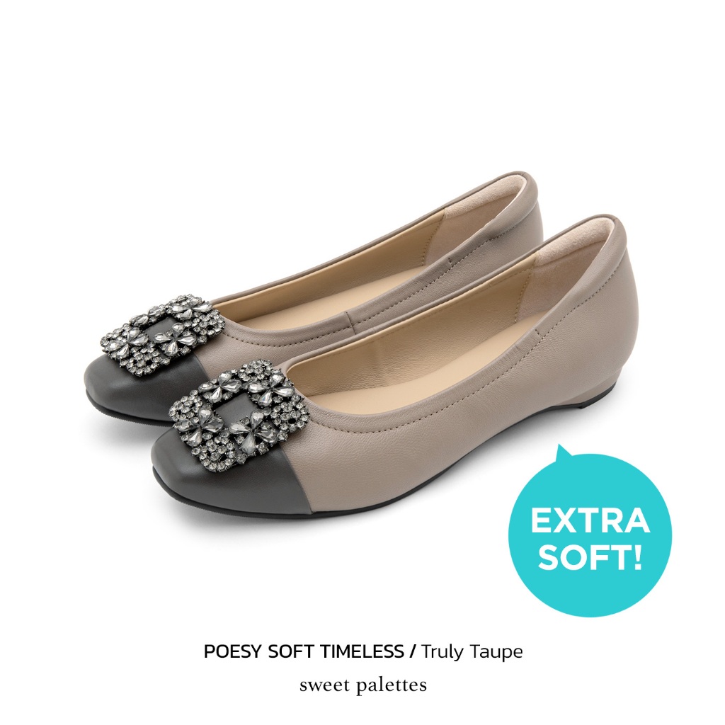 Sweet Palettes รองเท้าหนังแกะ Poesy Soft Timeless Truly Taupe