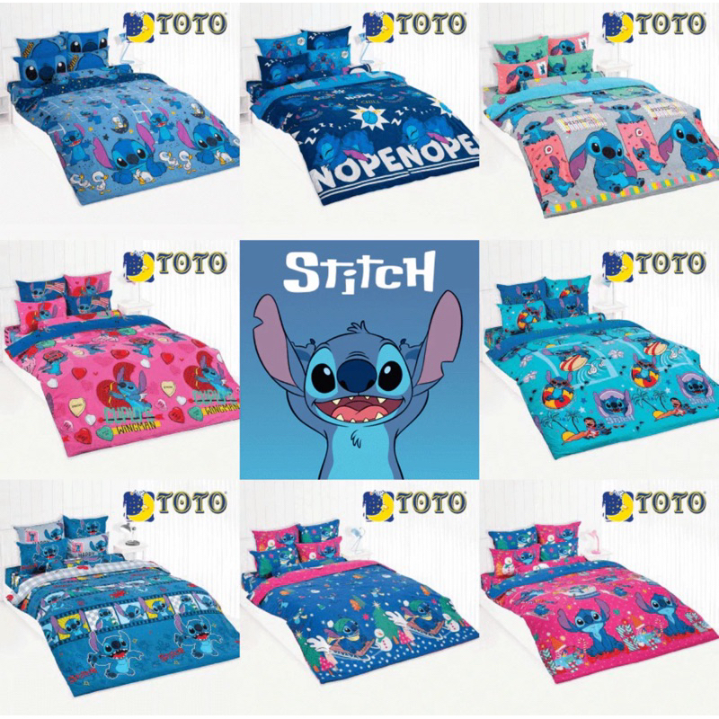 TOTO ผ้าปูที่นอนครบเซ็ต 3.5, 6 ฟุต (ไม่รวมผ้านวม) ลาย สติทช์ Stitch ลิขสิทธิ์แท้ TOTO 100%