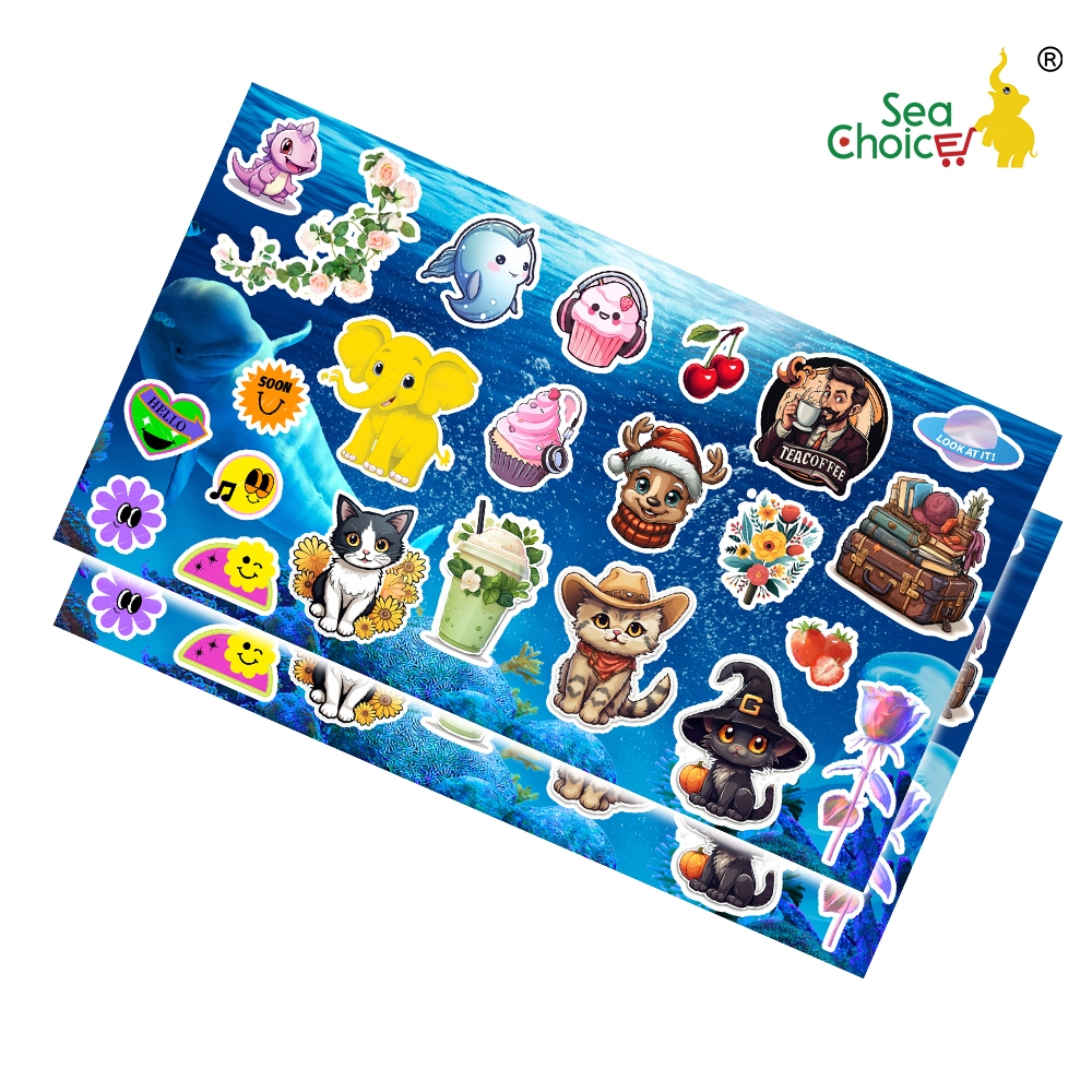 SeaChoice สติ๊กเกอร์ ลายการ์ตูนสัตว์ ติดกระเป๋าเดินทาง