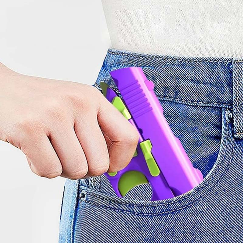 พร้อมส่ง ปืนของเล่นสำหรับเด็ก 3D  มีแค่เสียง ไม่เป็นอันตราย มีดแครอทของเล่น แบบยืดหดได้ สนุก คลายเครียด ของเล่นเด็ก - รูปที่ 3