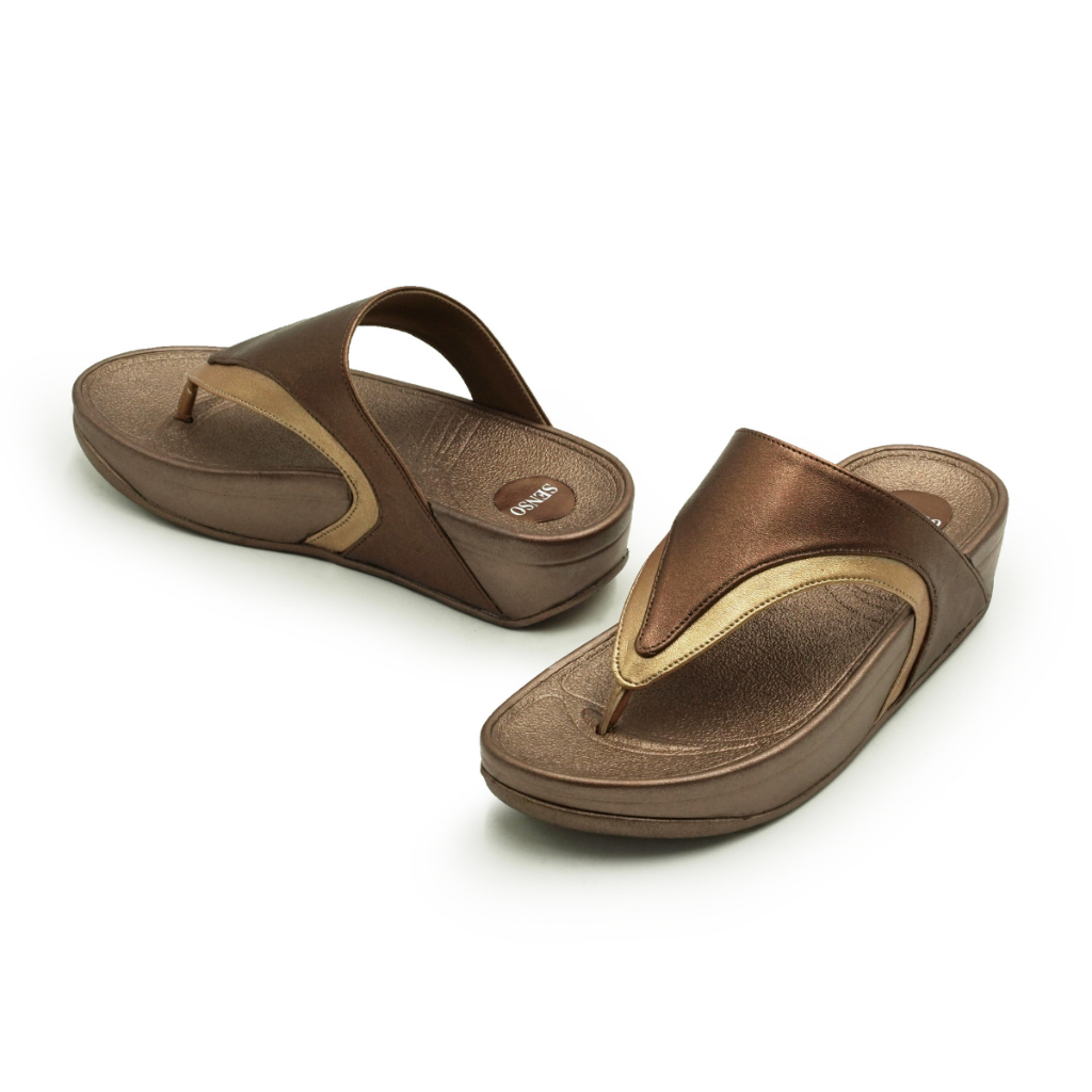 SENSO รองเท้าคอมฟอร์ทหนังPU ซับPU แบบคีบสีสลับ (COMFORT) J77406