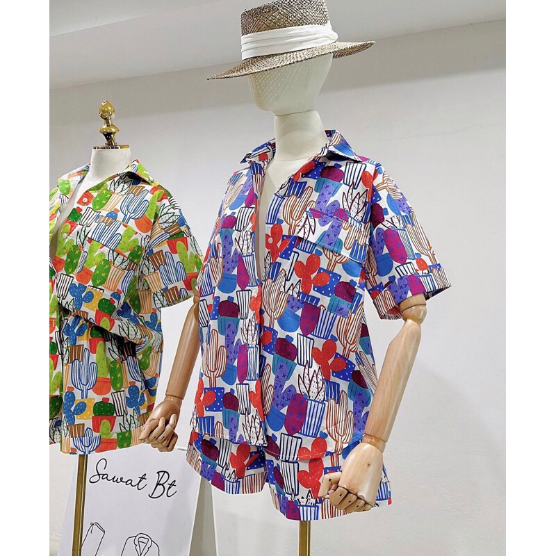 ชุดขาสั้น ป้าย sawat bt คอตตอน แท้ อก 44