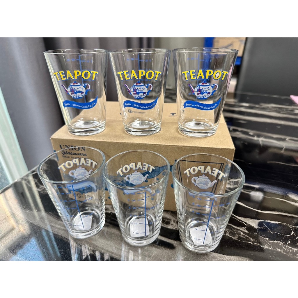 แก้ว Teapot มีสเกล 150 มล. หรือขนาด 6 ออนซ์ จัดset 6 ใบ ใช้ได้ทั้งร้อนและเย็น พร้อมส่ง...!!!
