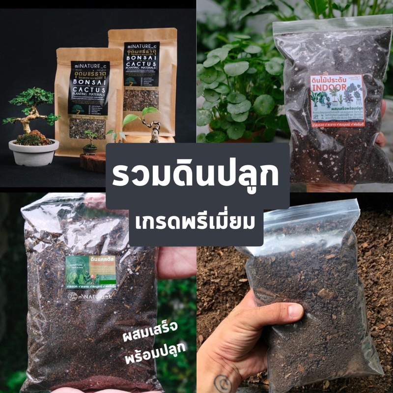 รวมวัสดุปลูก เกรดพรีเมี่ยม ดินปลูกเฉพาะทาง ดินสูตรเฉพาะสำหรับบอนไซ ไม้ประดับ by miNATURE_c