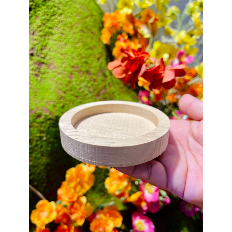 ที่รองแก้ว ฐานรองพร๊อพถ่ายรูป ไม้ยางพารา ทรงกลม ไม่เคลือบ ไม่ขัดกระดาษทราย สามารถนำไปต่อยอด ทำงานDIYได้ - รูปที่ 2