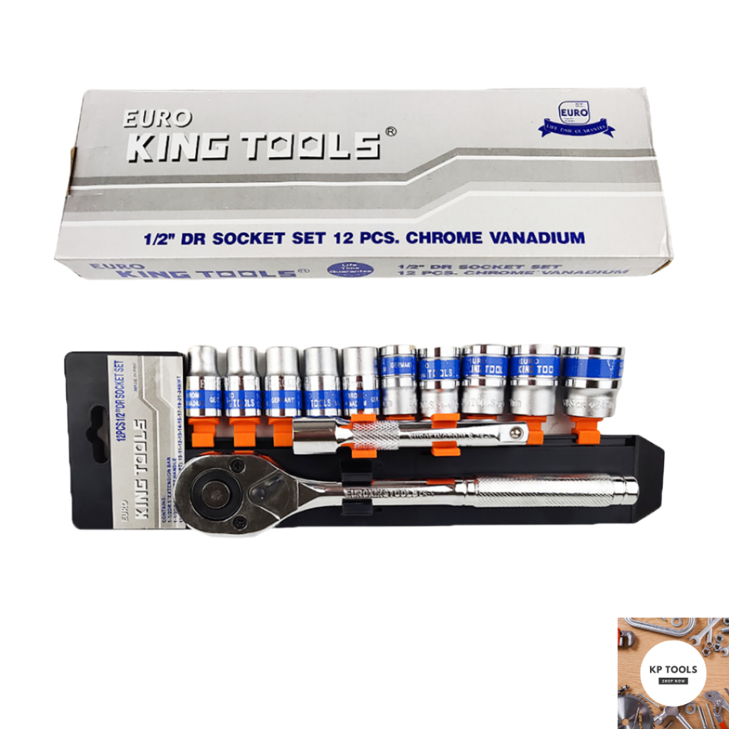 EURO KING TOOLS ชุดบล็อก 1/2นิ้ว (4หุน) 12 ตัวชุด