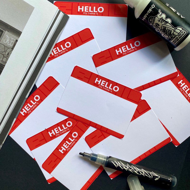 [🚩สินค้าแนะนำ] สติ๊กเกอร์ Hello my name is ชุด 10 แผ่น By BLML