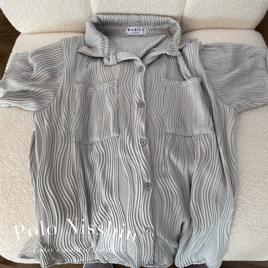 เสื้อเชิ้ตกระดุมหน้า ผ้านิชชิน อก46