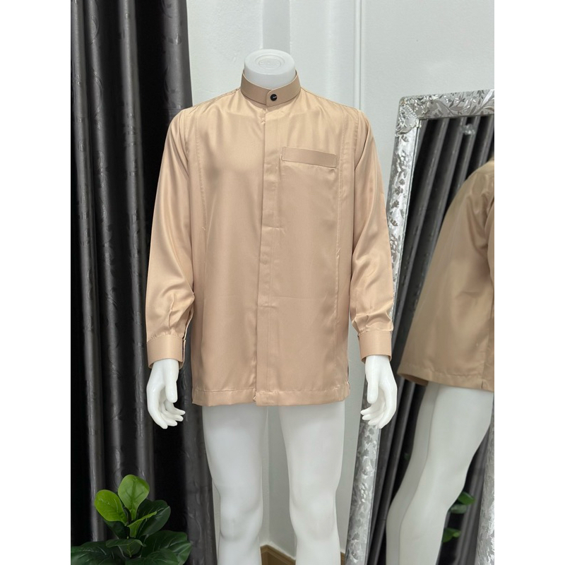 เสื้อสั้นซาฟารีดีไซส์กระดุมปิดผ้าเกรดเออย่างดี