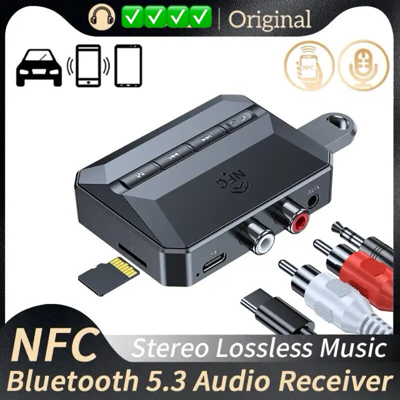 ตัวรับสัญญาณบลูทูธ5.3 nifi FC ตัวรับสัญญาณดนตรีแบบ lossless 3.5มม. AUX RCA RCA USB U-diskisk/บัตร TF เล่นด้วยไมโครโฟน