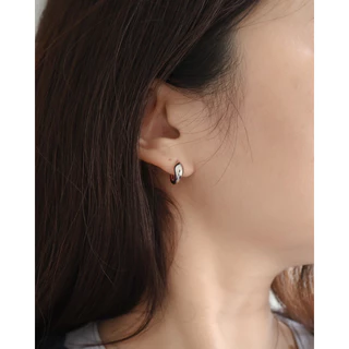 A.piece ต่างหูห่วง [silver 925 post] Simply classic collection : Volume daily one-touch