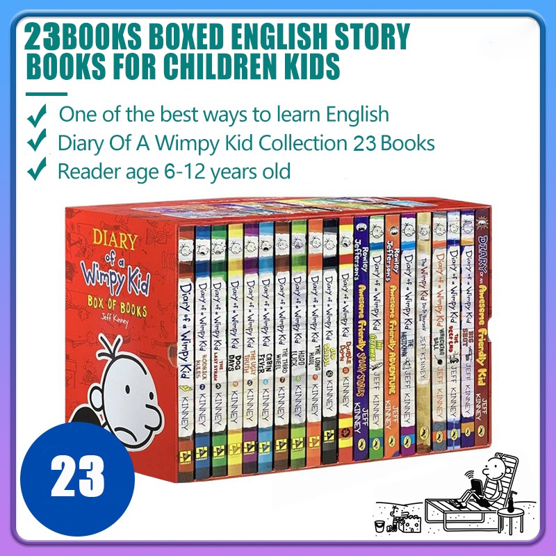 Diary Of A Wimpy Kid Collection 23 Books Boxed Set Comic Book English Story Books for Children Kids