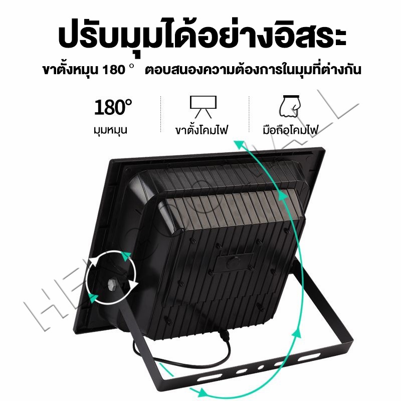 Hengoo ไฟสปอตไลท์  Solar Light LED แสงขาว 2500W ไฟโซล่าเซลล์ โคมไฟติดผนัง โคมไฟถนน ใช้พลังงานแสงอาทิตย์ ราคา ถูกที่สุด ดีลบีเคเค แกลเลอรีภาพที่ 7