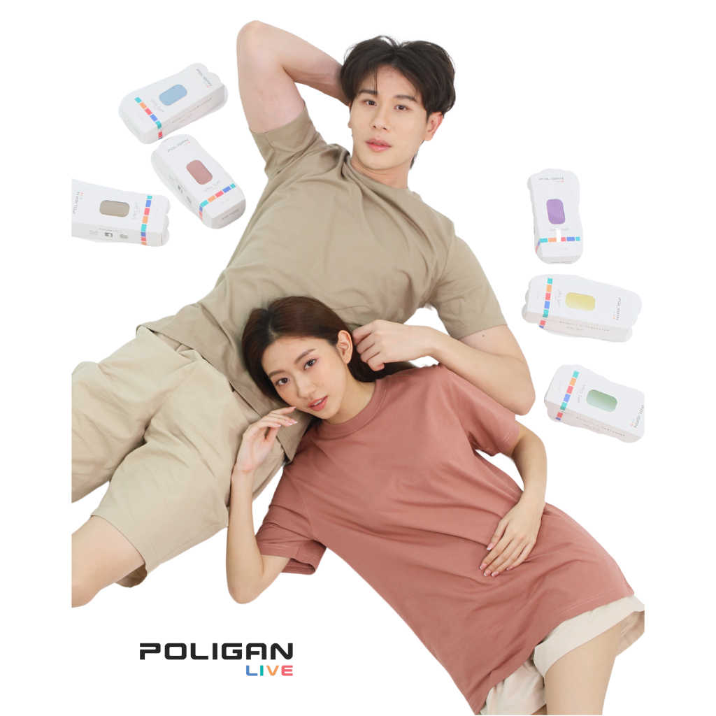POLIGAN LIVE เสื้อยืด คอตตอนพรีเมี่ยม รุ่นนุ่มละมุน PLT001 Ultra Soft T-shirt เสื้อยืดคอกลม เครือโพล