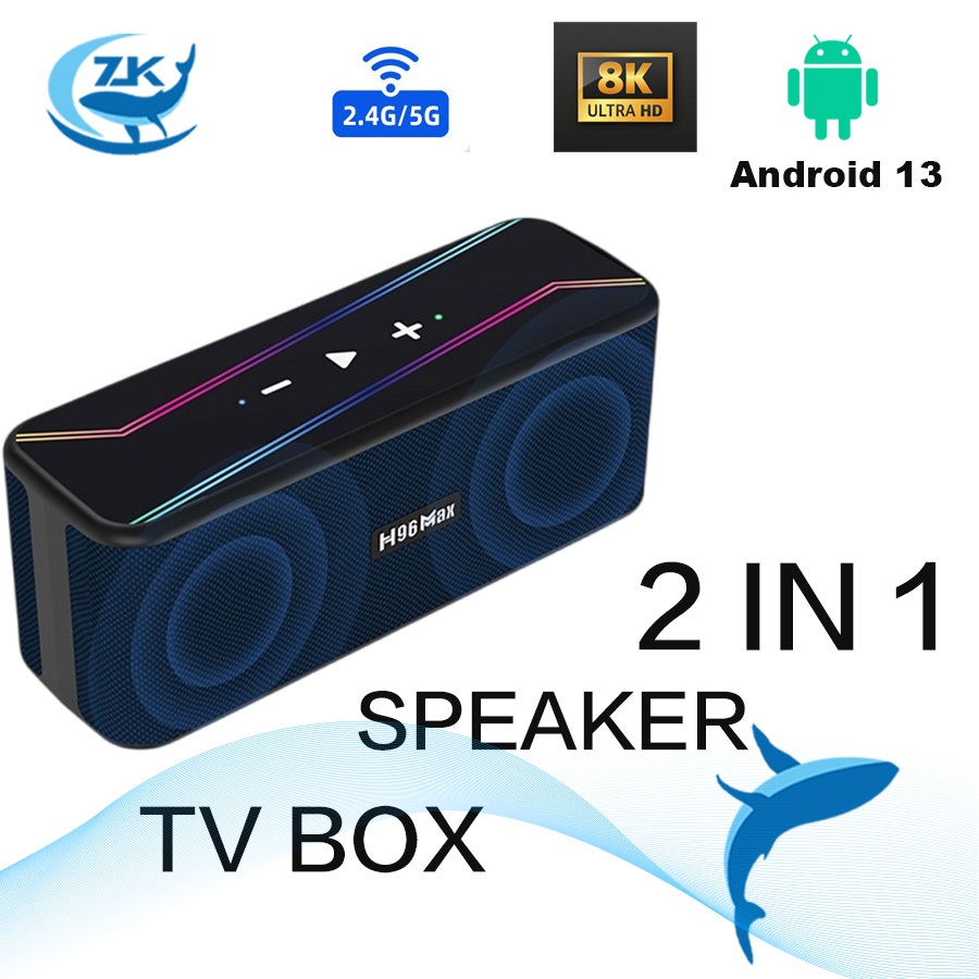 H96 Max M7 กล่องรับสัญญาณทีวี เครื่องเล่นมีเดีย Ultra HD 8K Smart TV Box พร้อมรีโมทคอนโทรล เครื่องเล