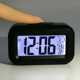 นาฬิกาดิจิตอล นาฬิกาปลุก LCD อัจฉริยะ นาฬิกาตั้งโต๊ะพร้อม อุณหภูมิ เลื่อนปลุก ปฏิทิน ไฟพื้นหลัง นาฬิกาปลุกปิดเสียงหน้าจอ