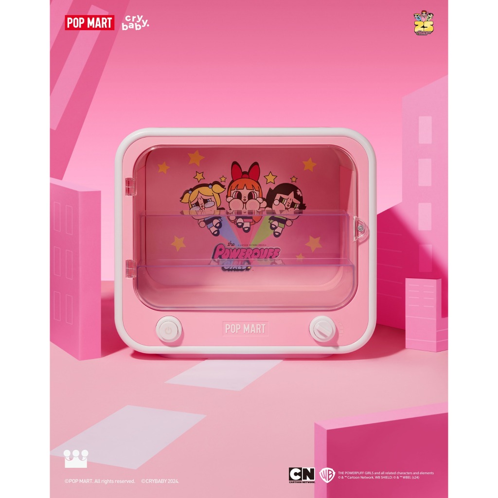 [[พร้อมส่ง]] ตู้ใส่โมเดล มีไฟ Crybaby x Powerpuff Girls Pop Mart