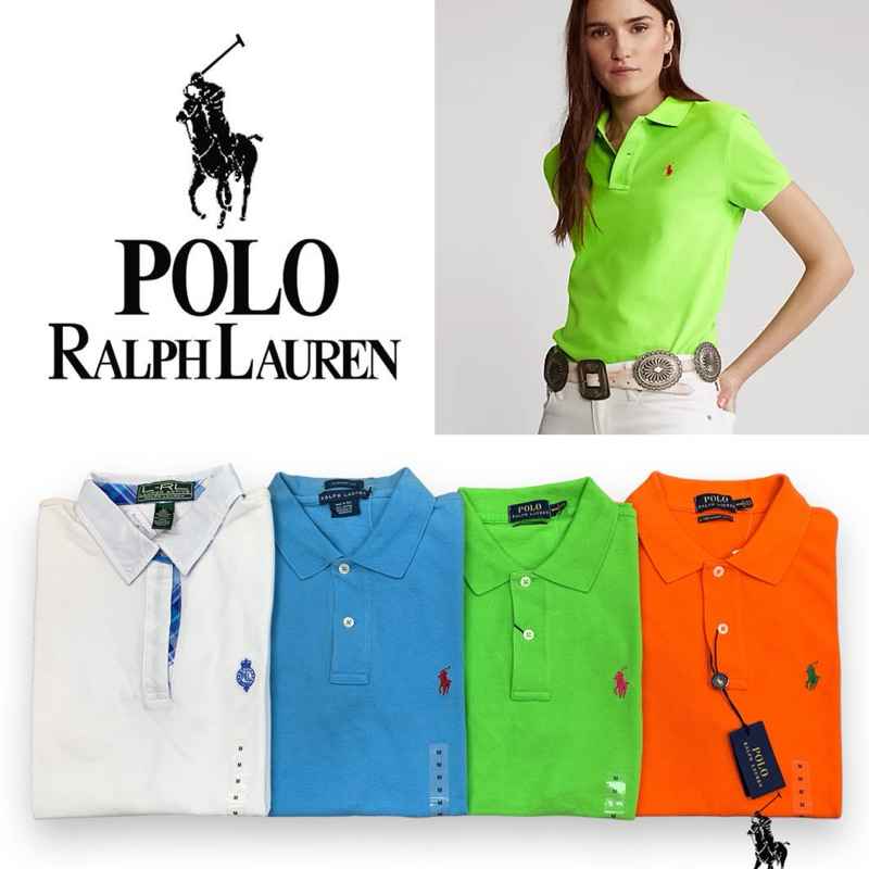 เสื้อคอปก ผู้หญิง สีพื้น ม้าเล็ก ของแท้ Polo Ralph Lauren นำเข้าจากอเมริกา M