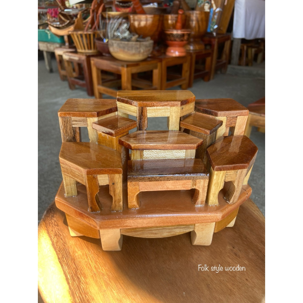 ชุดโต๊ะหมู่บูชาหมู่ 9  ตัวโต๊ะติดกับฐานโต๊ะพระ ฐานรองพระ - รูปที่ 5