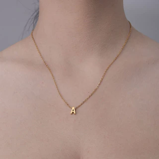 สร้อยตัวอักษรภาษาอังกฤษตัวจิ๋ว ไม่ลอก ไม่ดำ A-Z มีสีเงิน สีทอง สร้อยมินิมอล