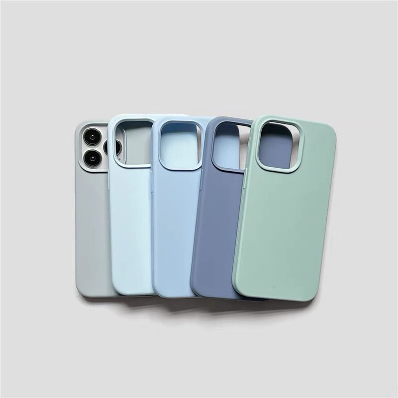 Supercase i7-i15promax Silicone Case เคสซิลิโคน ลบรอยเปื้อนได้ บุกำมะหยี่ สีฟ้า