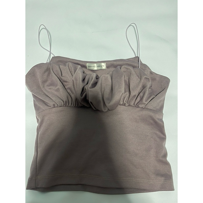 เสื้อกล้ามม่วงจีบหน้า passara x pimprapa