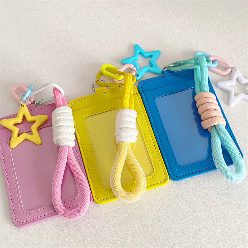ที่ใส่บัตรหนังPU ป้ายห้อยบัตร card holder พวงกุญแจ พร้อมส่ง