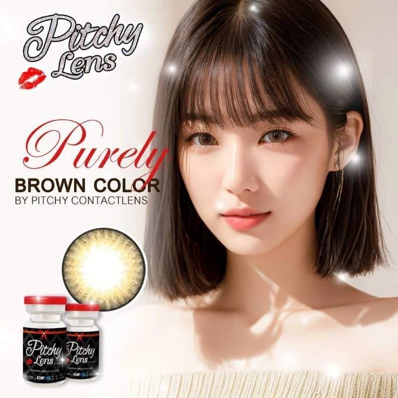 คอนแทคเลนส์ บิ๊กอาย Pitchy รุ่น Purely สีเทา/ตาล Gray/Brown