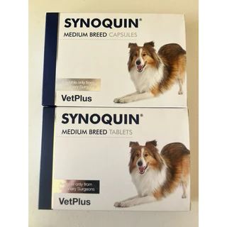 Synoquin medium breed บำรุงข้อกระดูกสำหรับสุนัข10-25 kgขึ้นไป แบบเม็ดเคี้ยวและแคปซุล