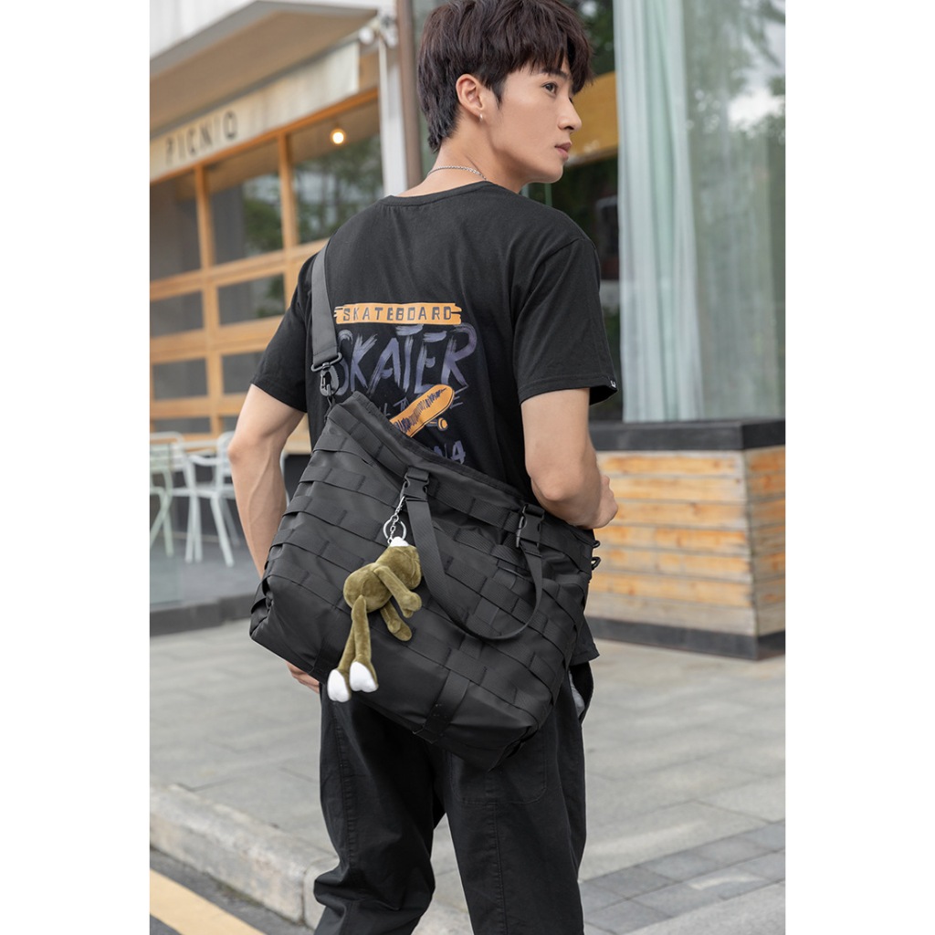 GIANTSHOP กระเป๋าสะพายไหล่เรียบง่าย ใบใหญ่ (O-1533)