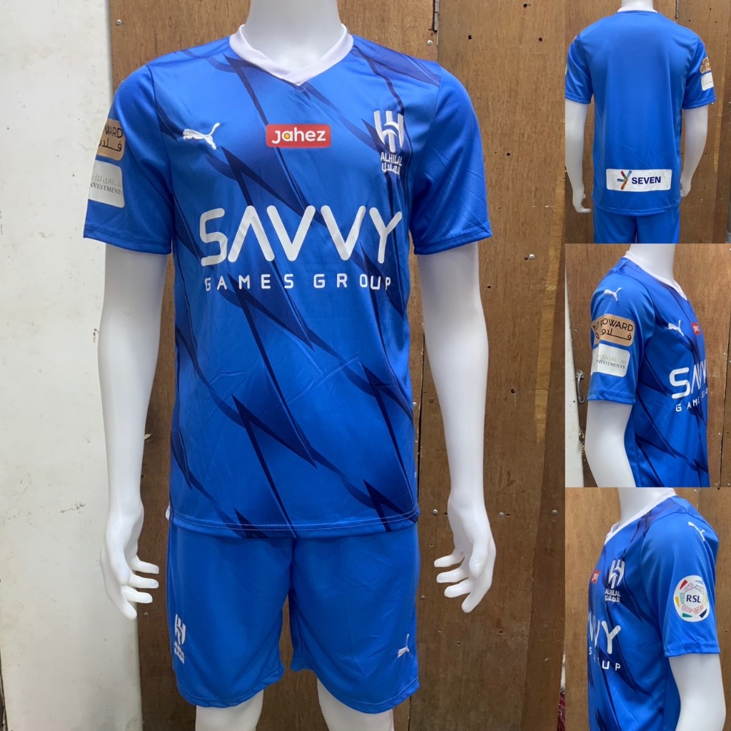 เสื้อบอล ทีม  Al Hilal รุ่นใหม่ล่าสุด(2024)(เสื้อ+กางเกง)เนื้อผ้าดีใส่สบายของมีพร้อมส่งของส่งทุกวัน