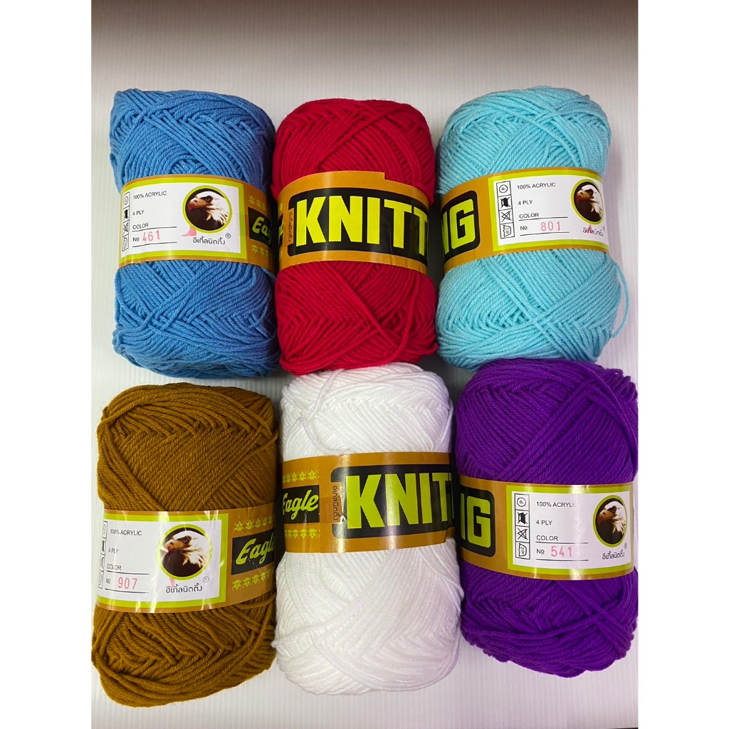ไหมพรมอีเกิ้ล4ply 100g.นกอินทรีย์(ระบุสีในหมายเหตุหรือทักข้อความ(รอเตรียมสินค้า2-3วันมีทางร้านส่งทันที)ขอขึ้นราคาสินค้า