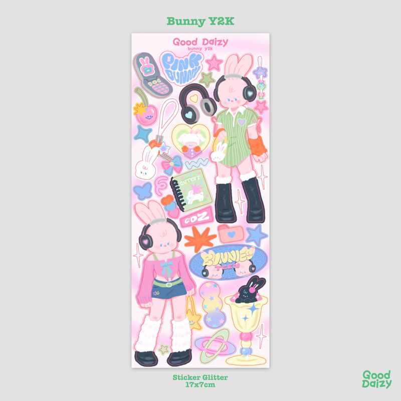Bunny Y2K sticker glitter สติกเกอร์ | Good Daizy