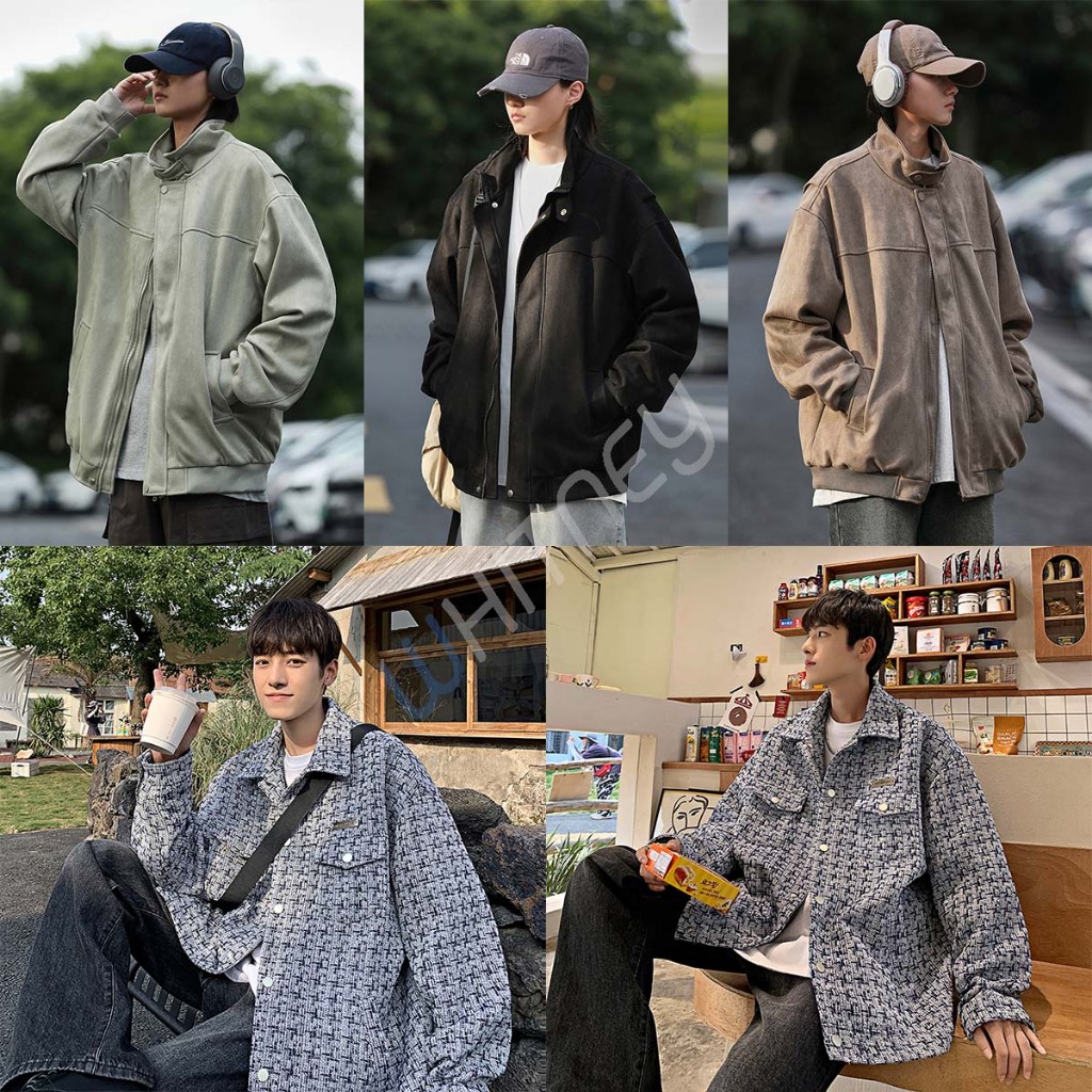 เสื้อแจ็คเก็ตมีซับใน สีล้วน ลายสไตล์เกาหลี กันลม กันหนาวได้ดีสุดๆ (W018,W022)