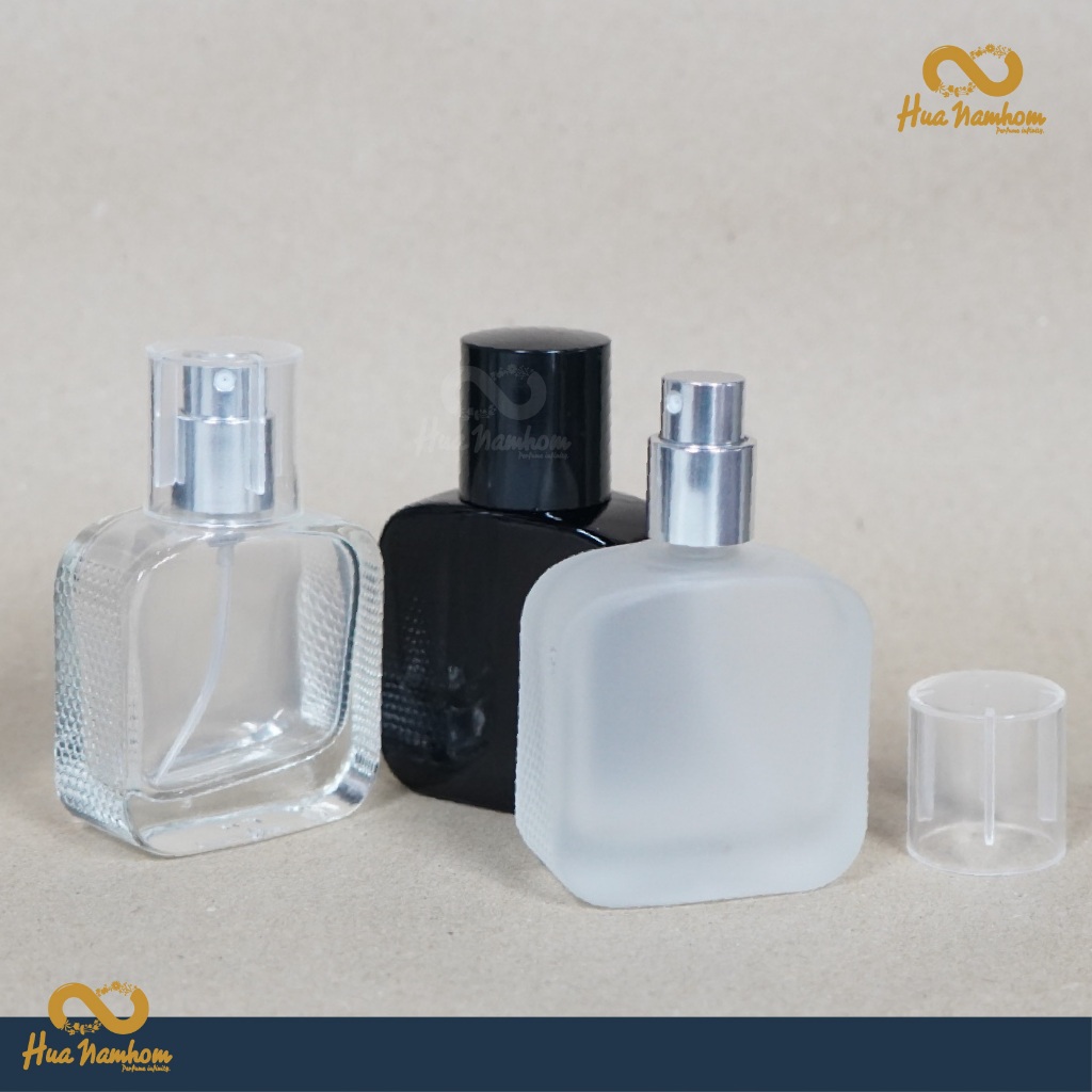 ขวดสเปรย์ทรงคอส ขวดแก้วชนิดขุ่น ฝาครอบพลาสติก ขนาดบรรจุ 30ml