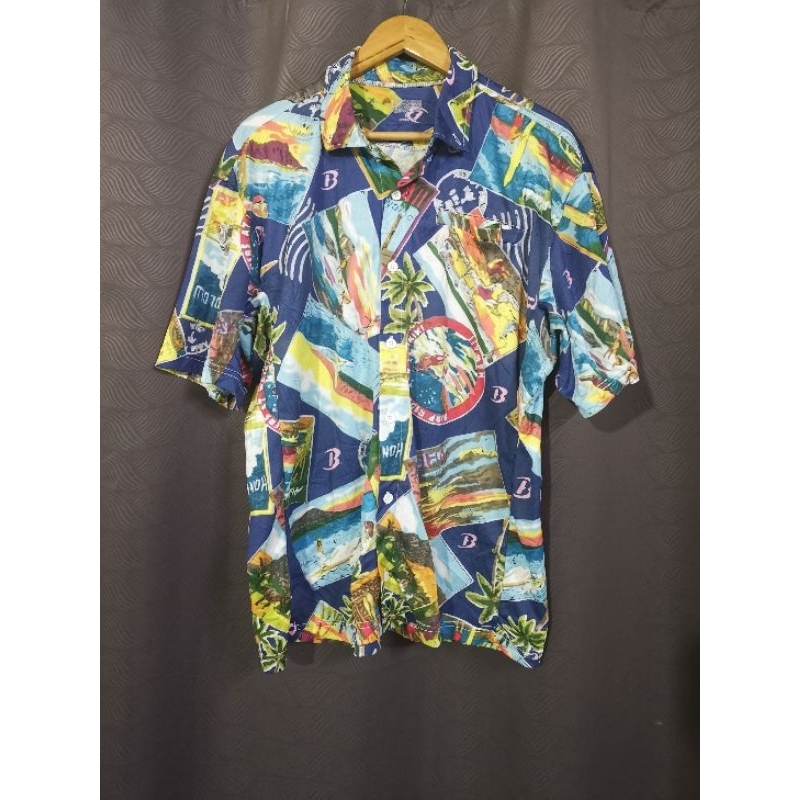 เสื้อฮาวาย มือสอง BOAT HOUSE Sport made in USA