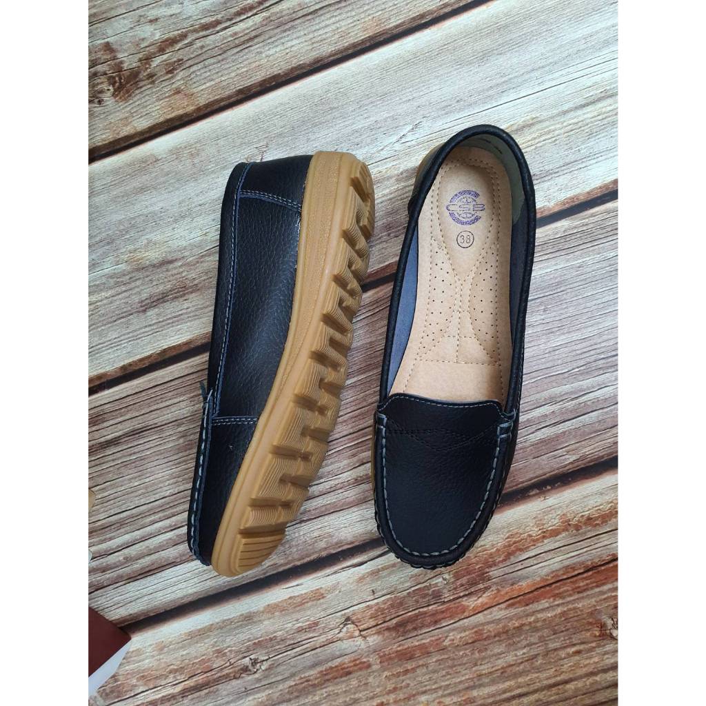 รองเท้าหนังแท้ 92-526 มี 5 สี  กรม น้ำตาล กากี ขาว เหลือง ไซส์ 36-41 - รูปที่ 7