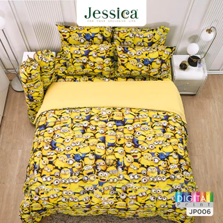 Jessica Minions JP006 ชุดเครื่องนอน ผ้าปูที่นอน ผ้าห่มนวม เจสสิก้า พิมพ์ดิจิตอล ลิขสิทธิ์แท้ Universal