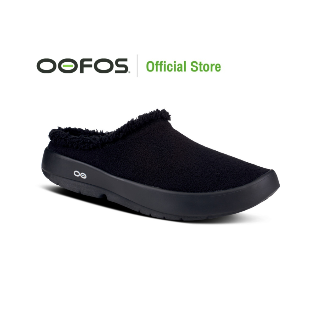 OOcoozie Mule Black Black รองเท้าเพื่อการฟื้นฟู