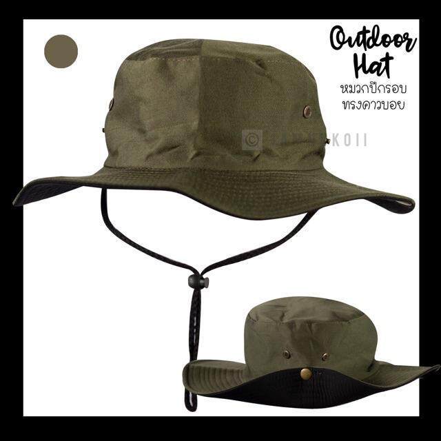 ขายร้อน หมวกเดินป่า วินเทจ ผ้าคอตตอน ปีกกว้าง ปรับสายได้ Bucket hat กันแดด ตั้งแคมป์ ใส่ได้ทั้งชายหญิง