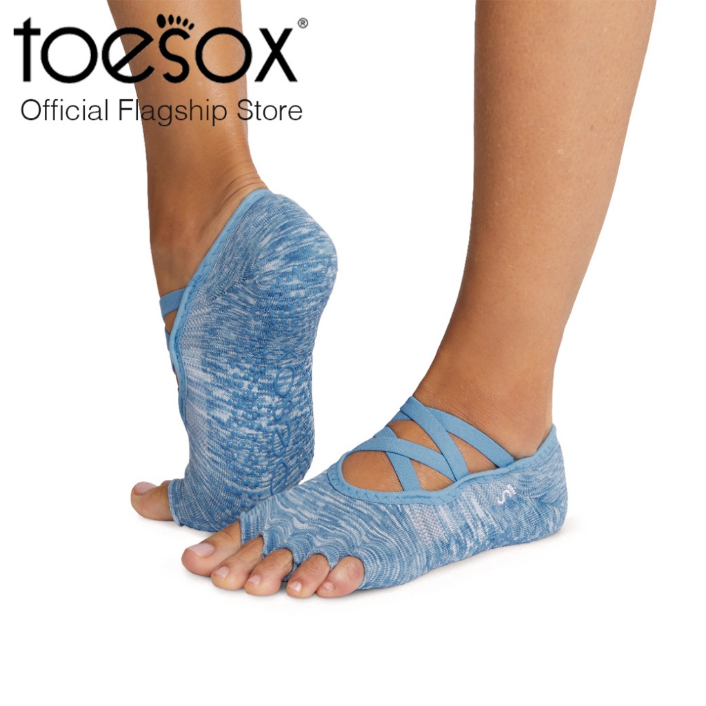 New Spring 2024 ToeSox Grip Half Toe Elle Tec โทซอคส์ ถุงเท้ากันลื่น เปิดนิ้วเท้า พิลาทิส บาร์ โยคะ และเต้น