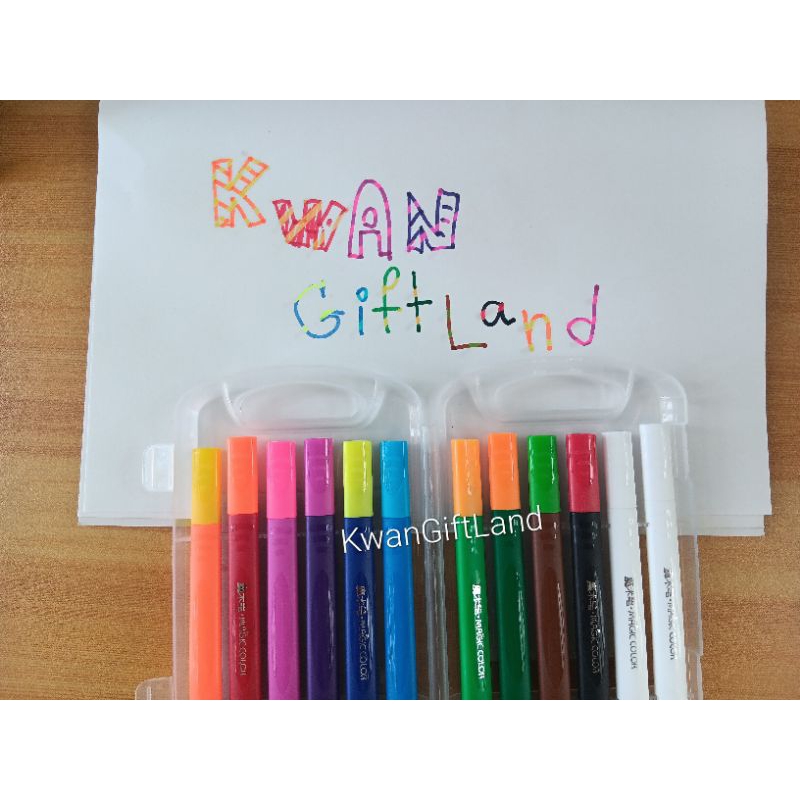 ปากกาเมจิกเปลี่ยนสีได้ 12แท่ง/แพ็ค Kidart Broadline Colored Markers (VC1012)