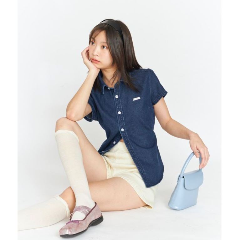 Navy jean shirt by mali